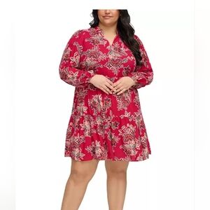 Plus size printed Tiered Dress